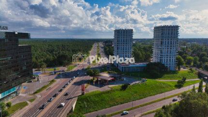 Tallinn Järve Aerial Skyline - Järve Twin Towers, Major Road Intersection and Railway Bridge, Estonia